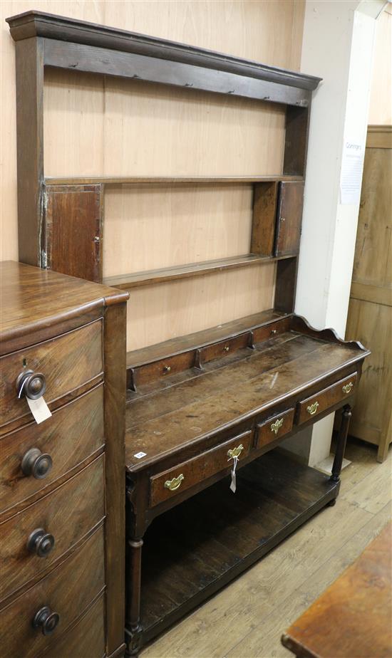 An 18th century oak dresser W.143cm